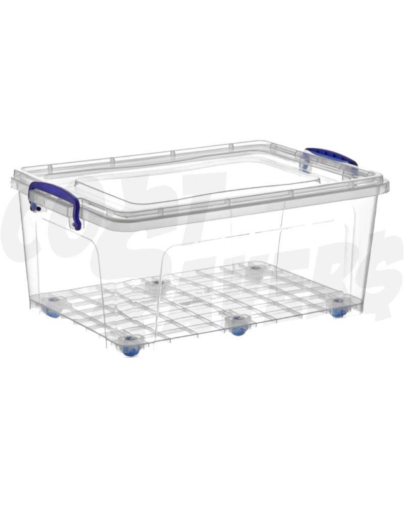 Dunya 30Lt Clear Storage Container w/ Wheel Cost Savers