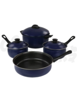 Gibson Gibson 7pc Carbon Steel Cook Ware Oceania (Blue)