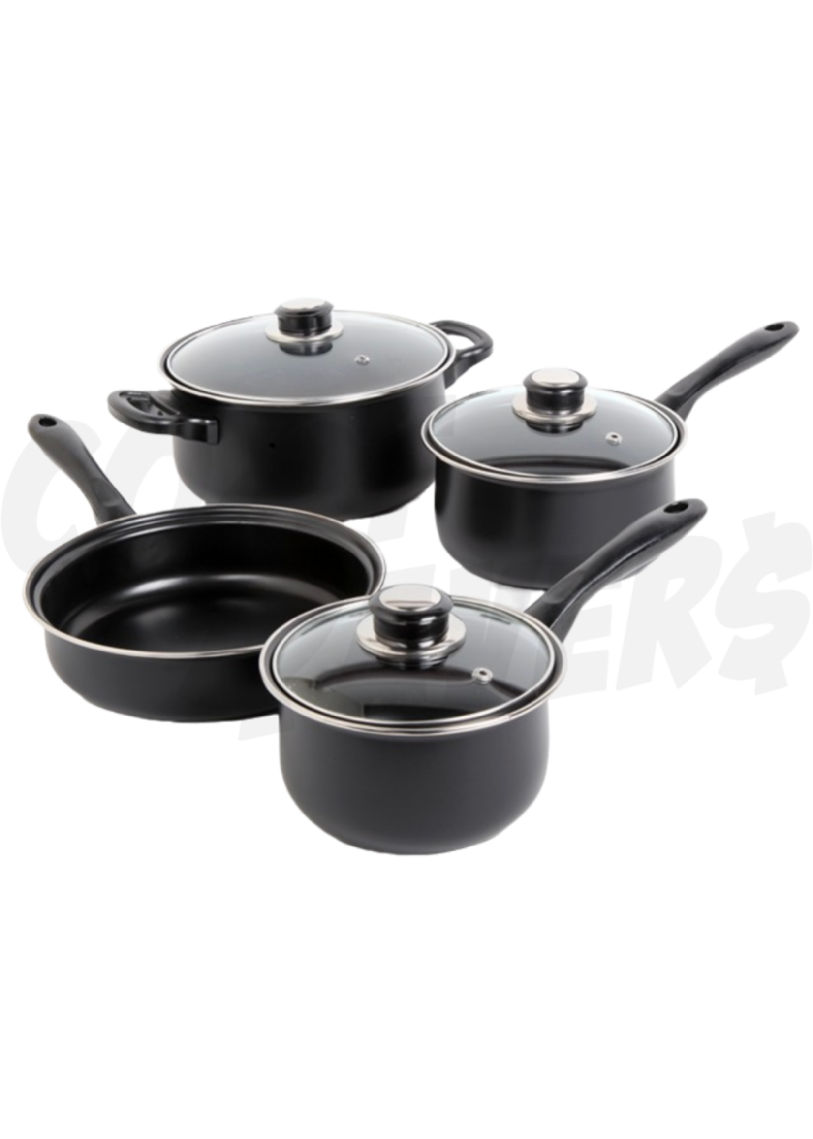Gibson Gibson 7pc Carbon Steel Cook Ware Newton (Black)