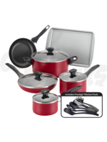 Farberware Cook Start 15pc Pot Set (Red)