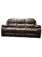 Aspen Collection Naples 3pc Reclining Sofa w/ Console & Cup Holders (Brown)