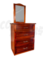 Rosario 4 Drawer Cedar Chest of Drawers w/ Mirror (GP)