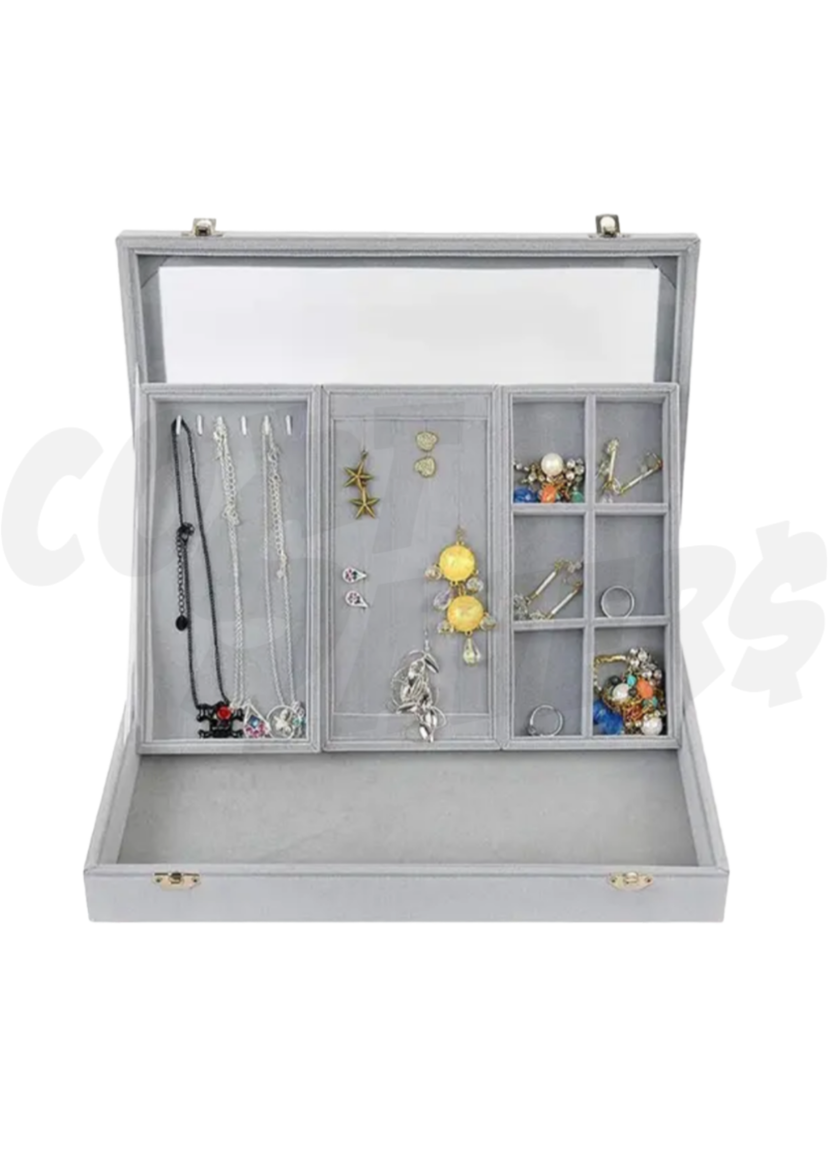 Jewelry Showcase Box (Grey)