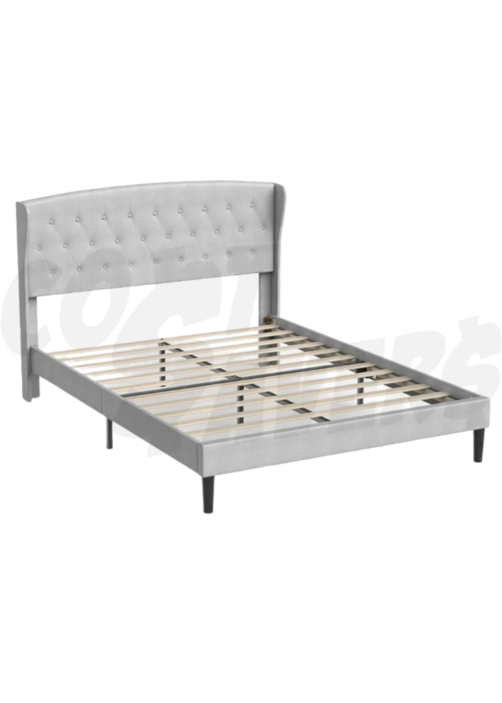 GP Queen Upholstered Bed (Grey)