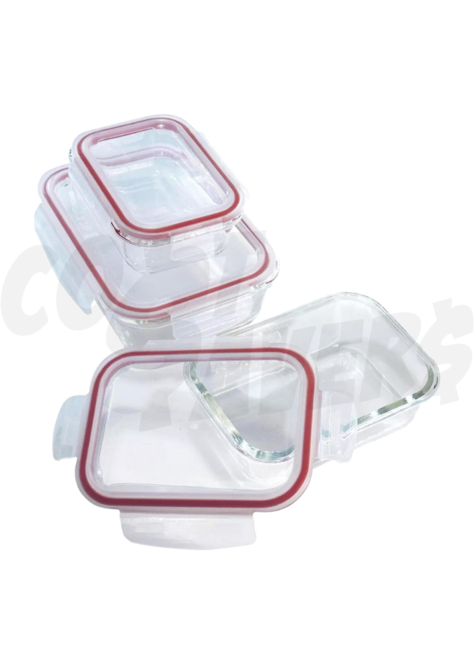 Westinghouse Westinghouse 3pc Rect. Glass Storage Set w/ Clear Lids
