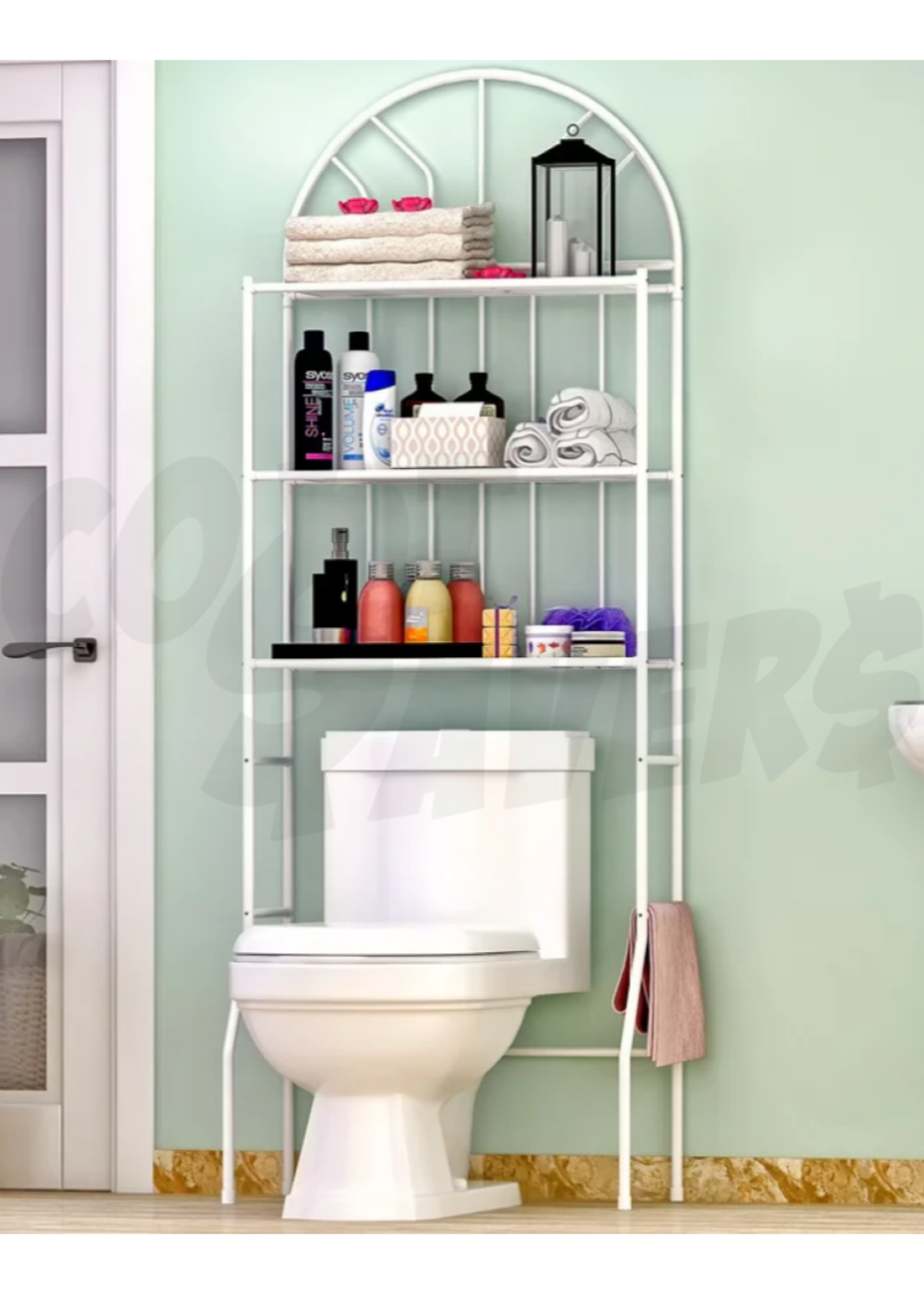 Kennedy Over the Toilet White Bathroom Rack (T)