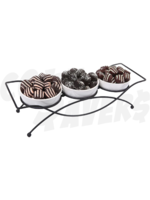 Gibson Gibson Gracious 4pc Stoneware Tidbit Dish Set w/Metal Rack