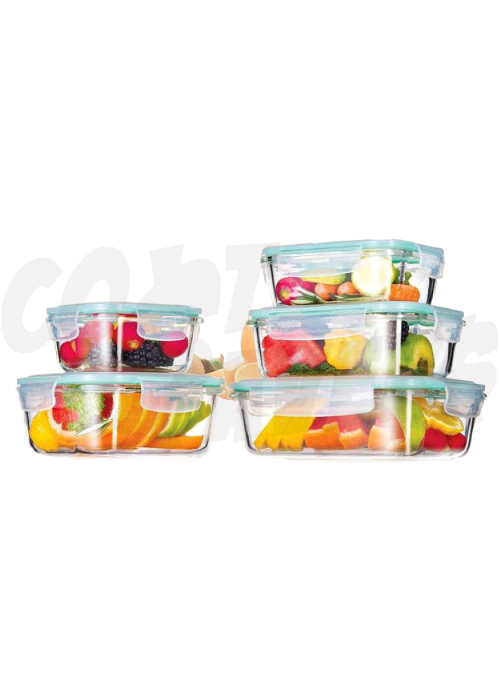 Westinghouse Westinghouse 5pc Assorted Glass Storage Set w/Clear Lids