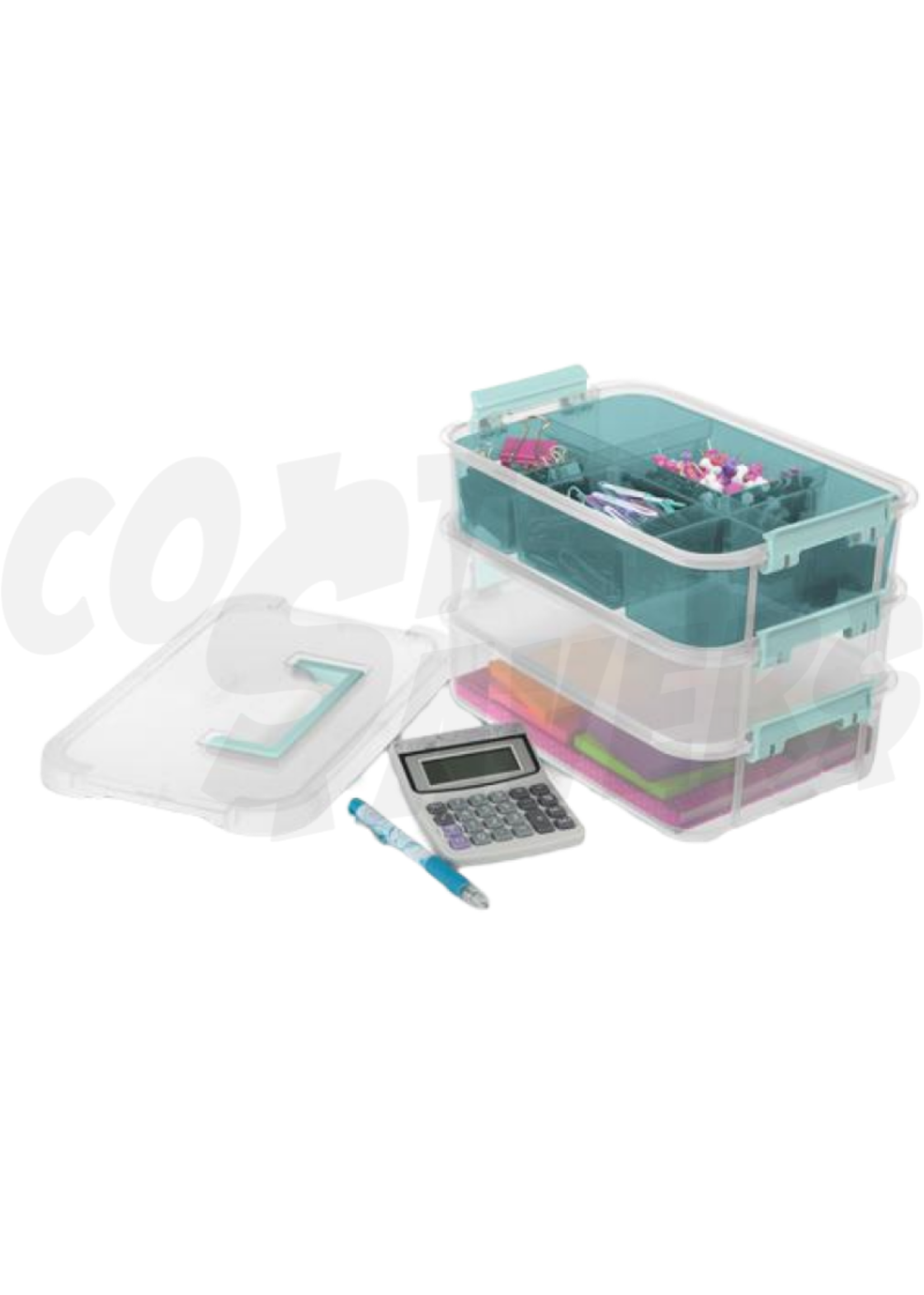 Sterilite Sterilite Stack & Carry 3 Layer Handle Box Clear