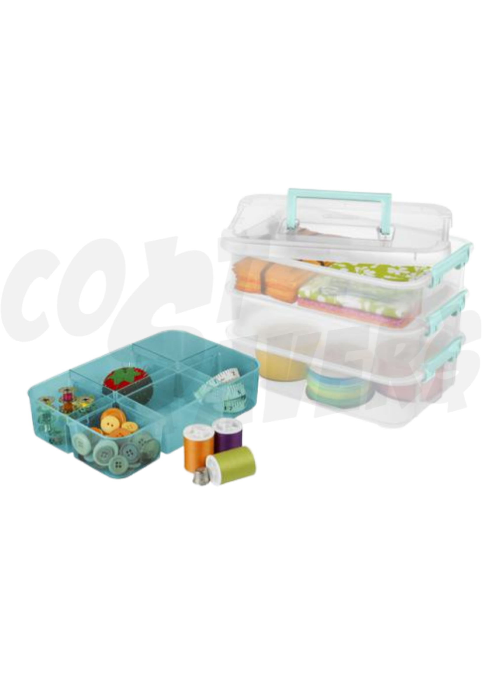 Sterilite Sterilite Stack & Carry 3 Layer Handle Box Clear