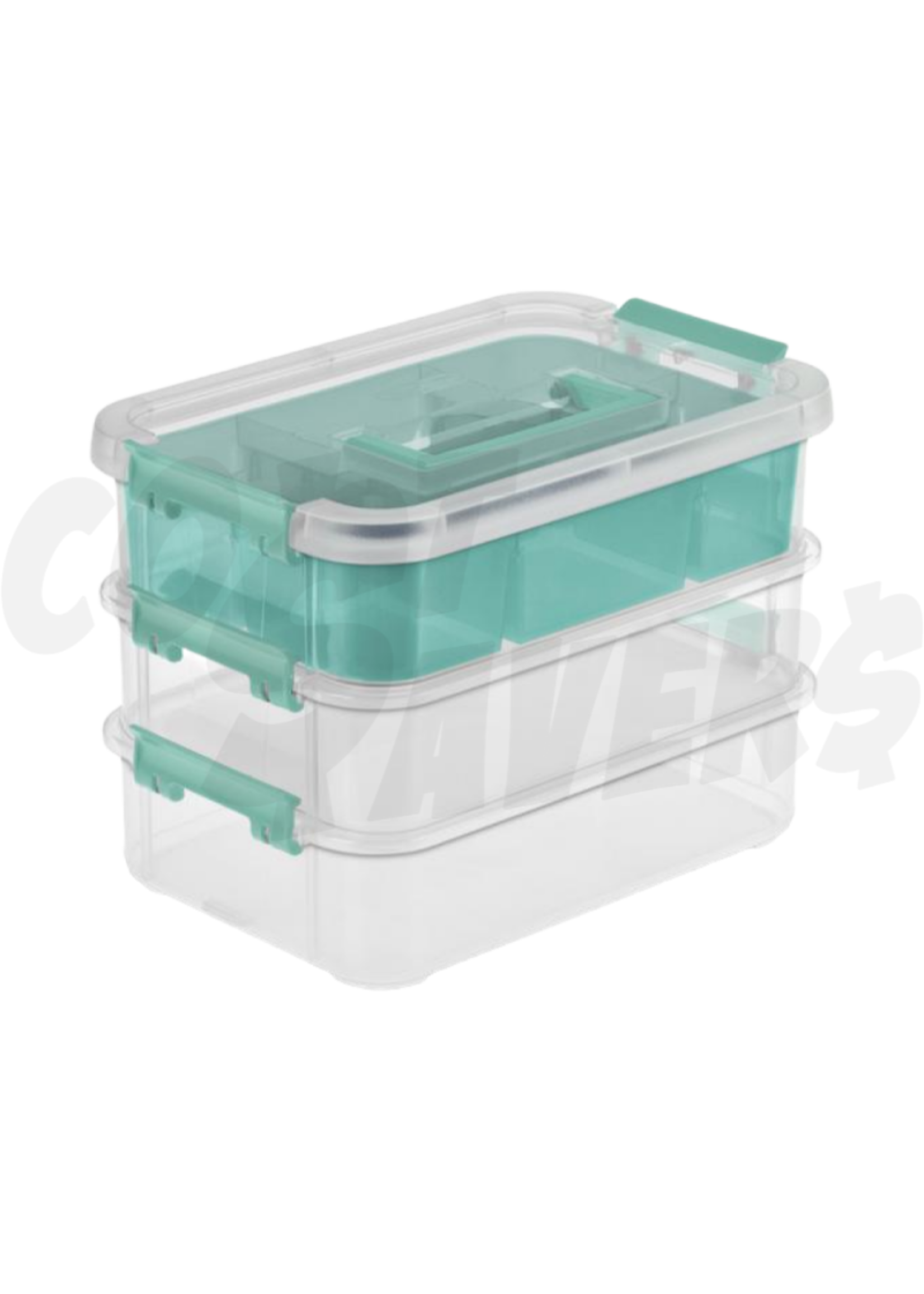 Sterilite Sterilite Stack & Carry 3 Layer Handle Box Clear