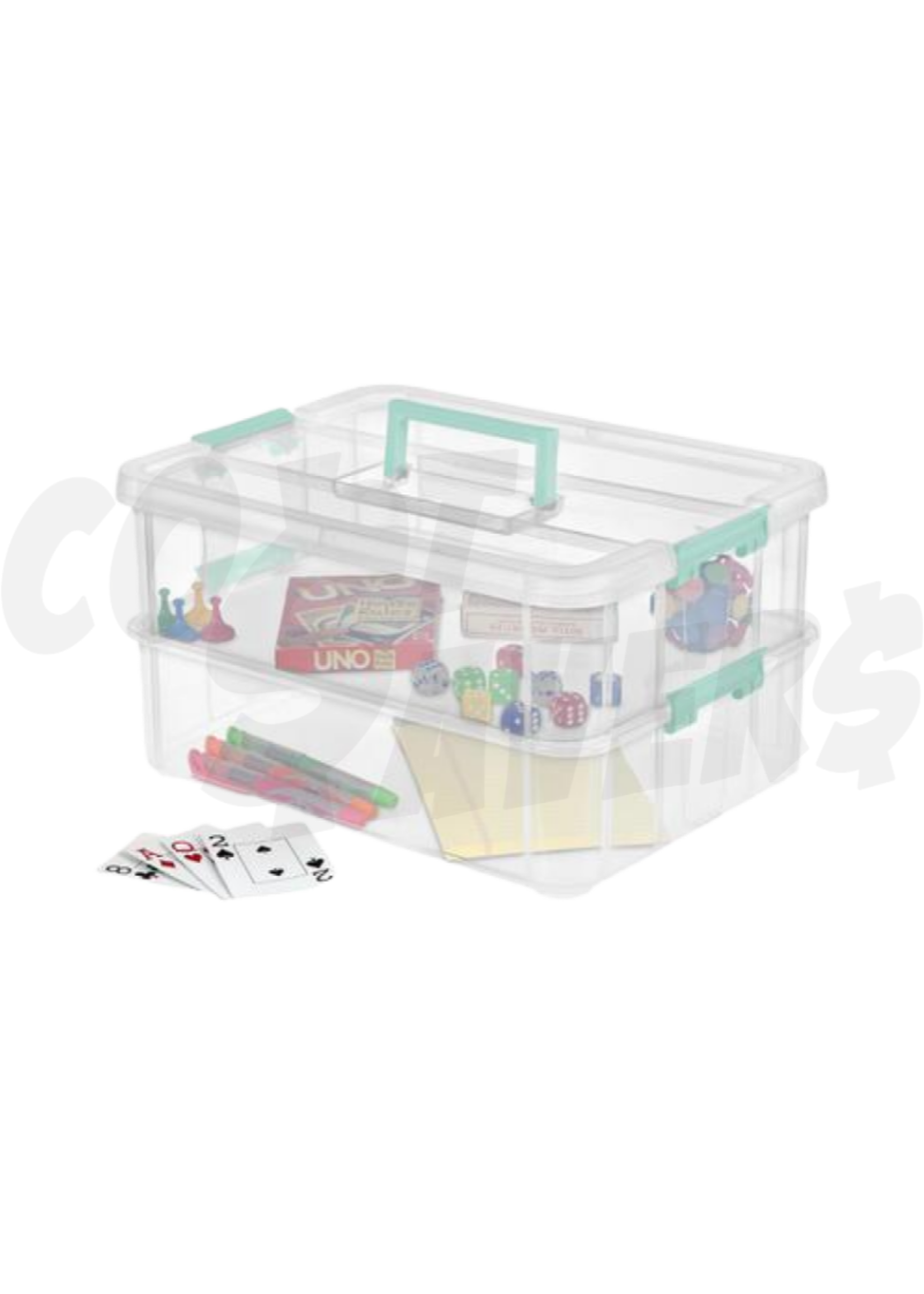 Sterilite Sterilite Stack & Carry 2 Layer Handle Box Clear