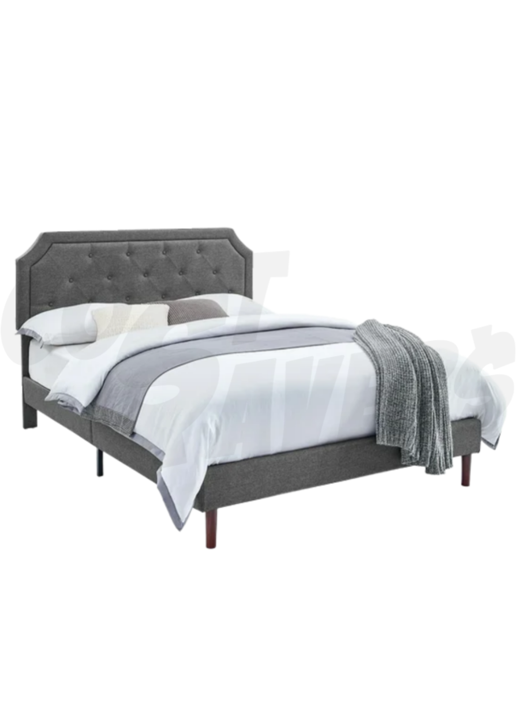 GP Queen Upholstered Bed (Grey)