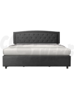 GP Queen Upholstered Bed (Grey) w/Drawer