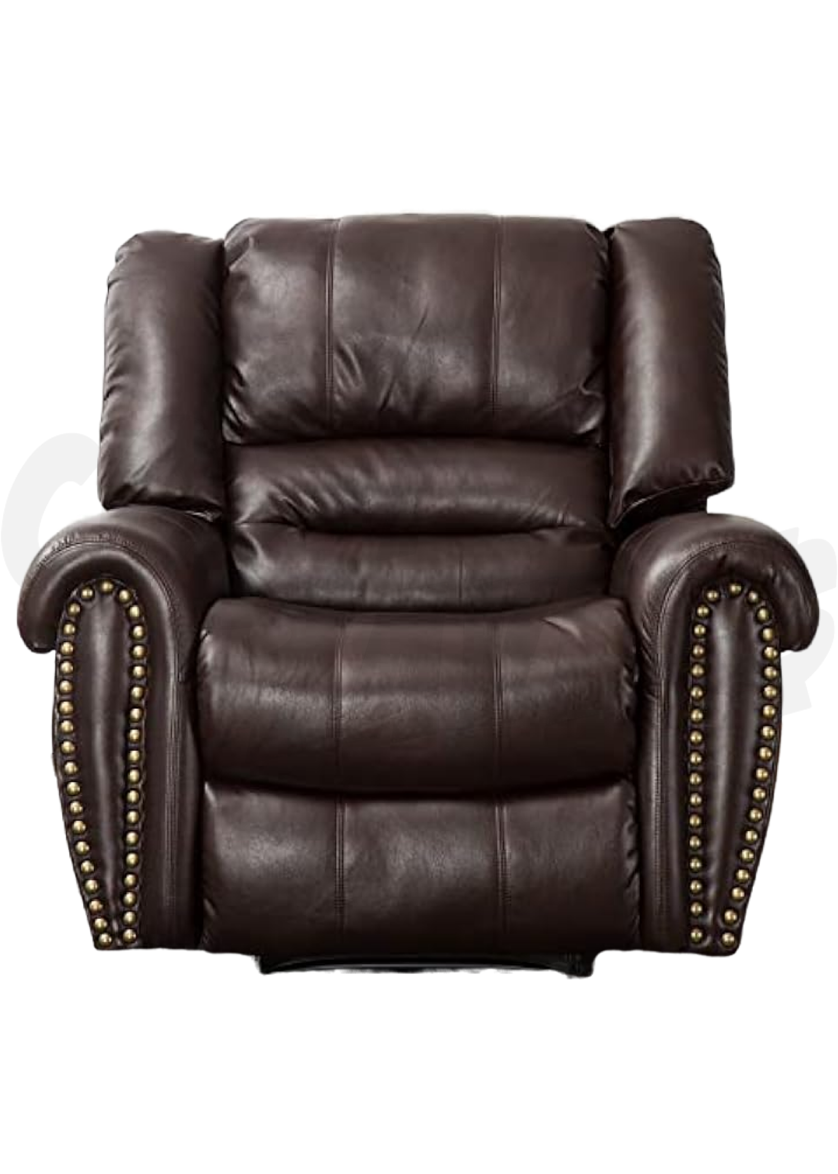 Benjara Leather Glider Recliner (Brown)