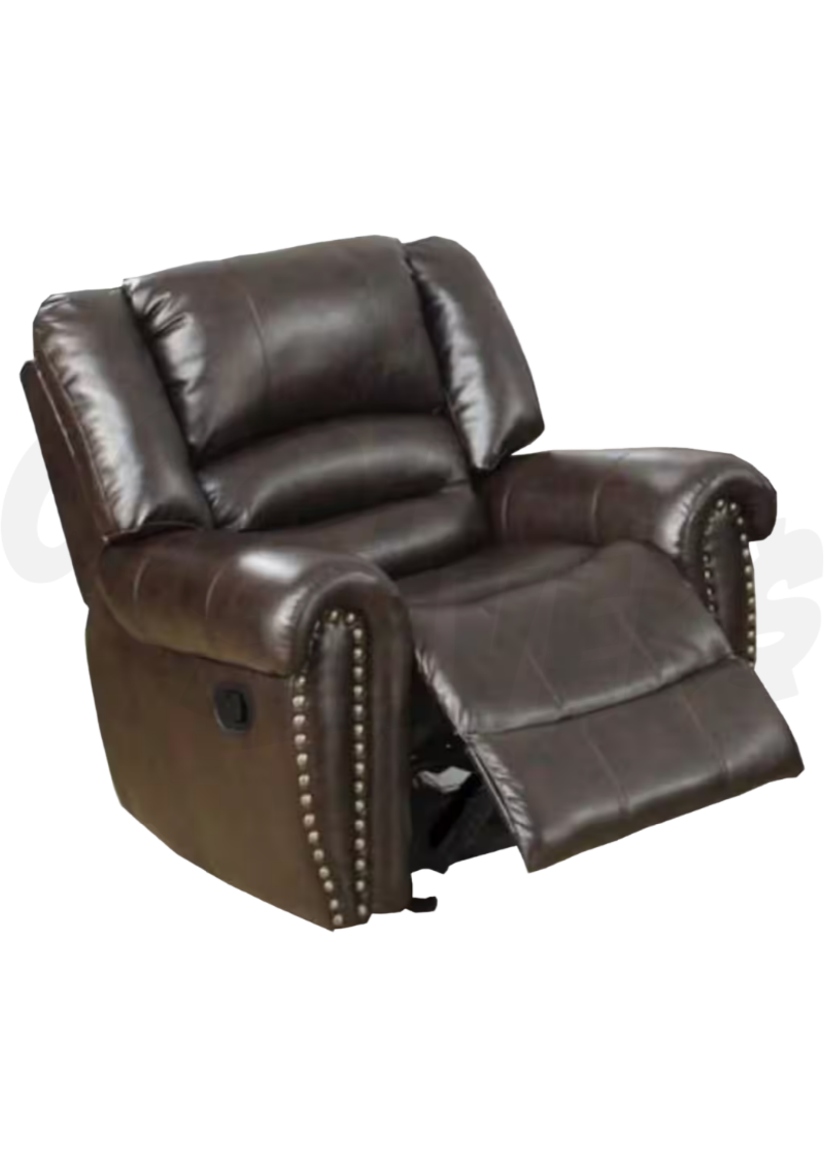 Benjara Leather Glider Recliner (Brown)