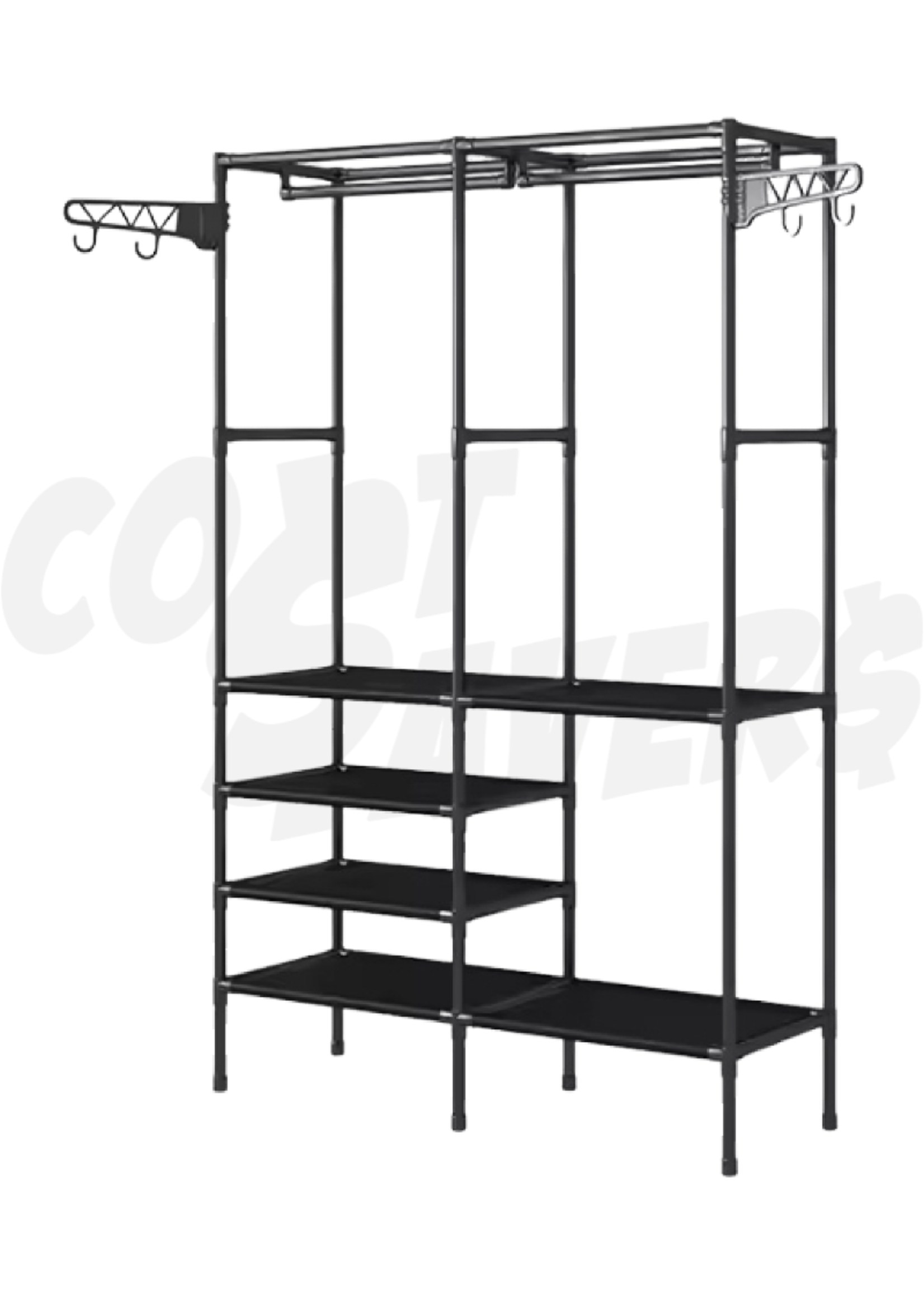 Freestanding Wardrobe Multi-Functional Clothes and Hat Rack Double Hang Space