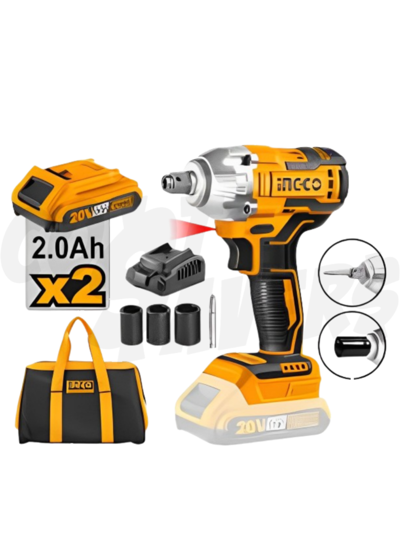 Ingco Ingco Lithium-Ion Cordless Impact Wrench | Driver