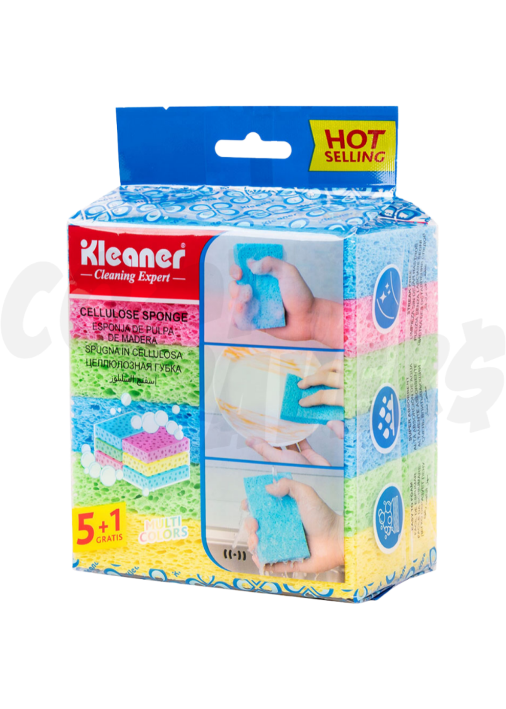 Kleaner Kleaner Cellulose Sponge 5+1 Dish Sponge