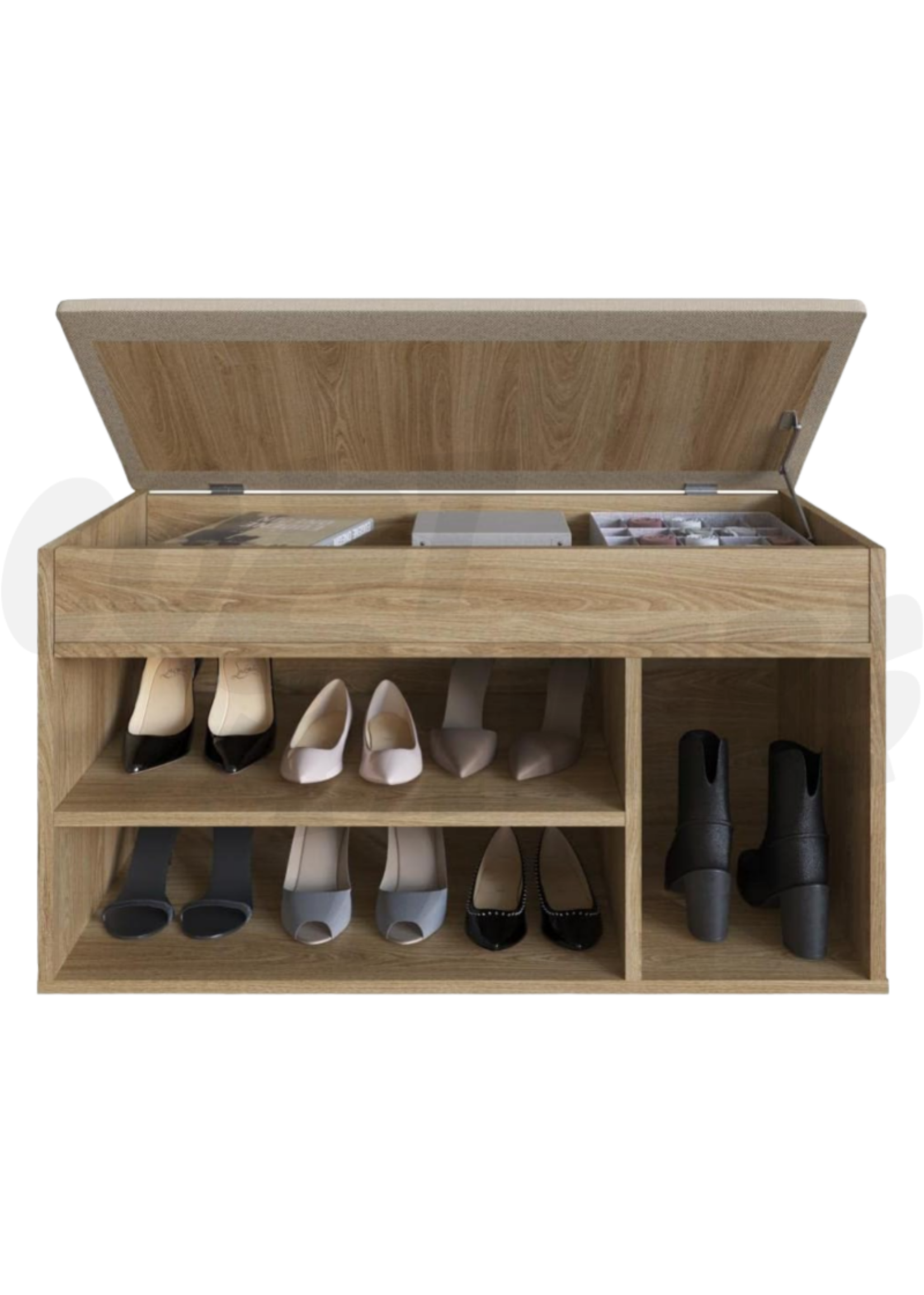 Oak Bench w/ Shoe Cabinet