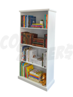 White Narrow 4 Shelf Bookshelf (R)