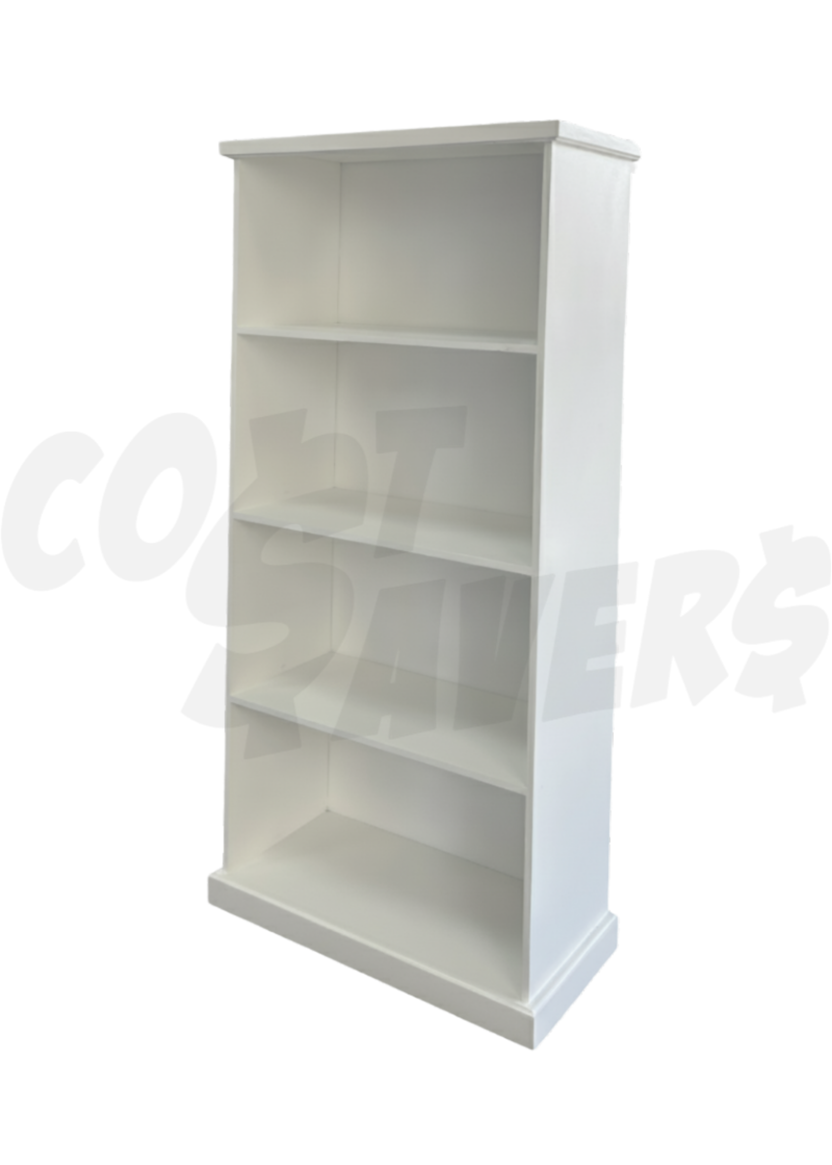 White Narrow 4 Shelf Bookshelf (R)