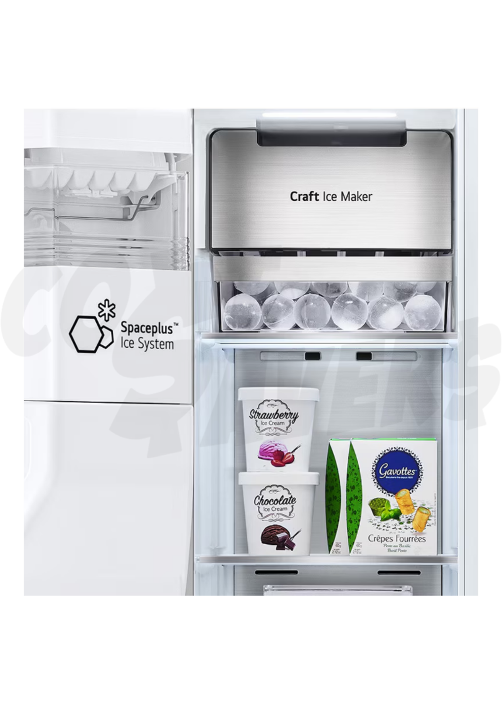 LG LG 24 Cu.Ft Instaview SXS Refrigerator w/Dispenser (Noble Steel) (VS25XHWC)