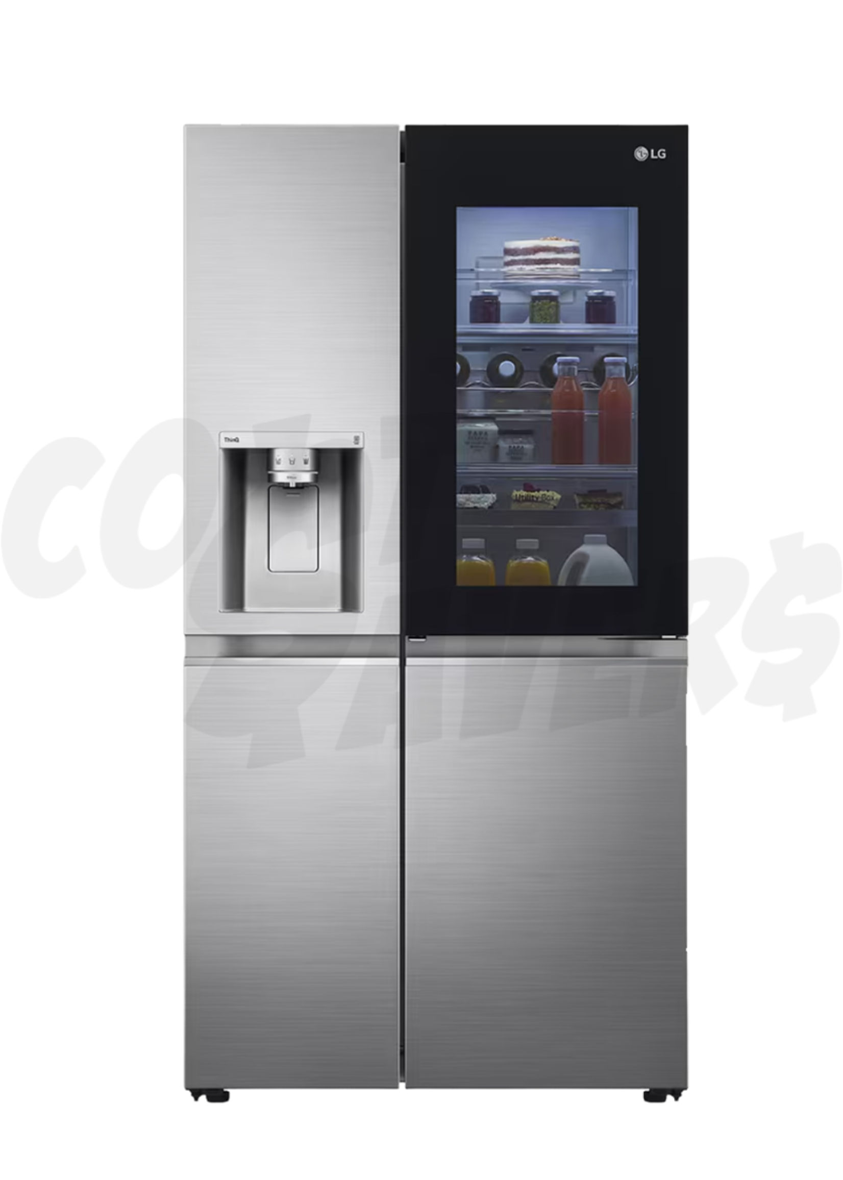 LG LG 24 Cu.Ft Instaview SXS Refrigerator w/Dispenser (Noble Steel) (VS25XHWC)