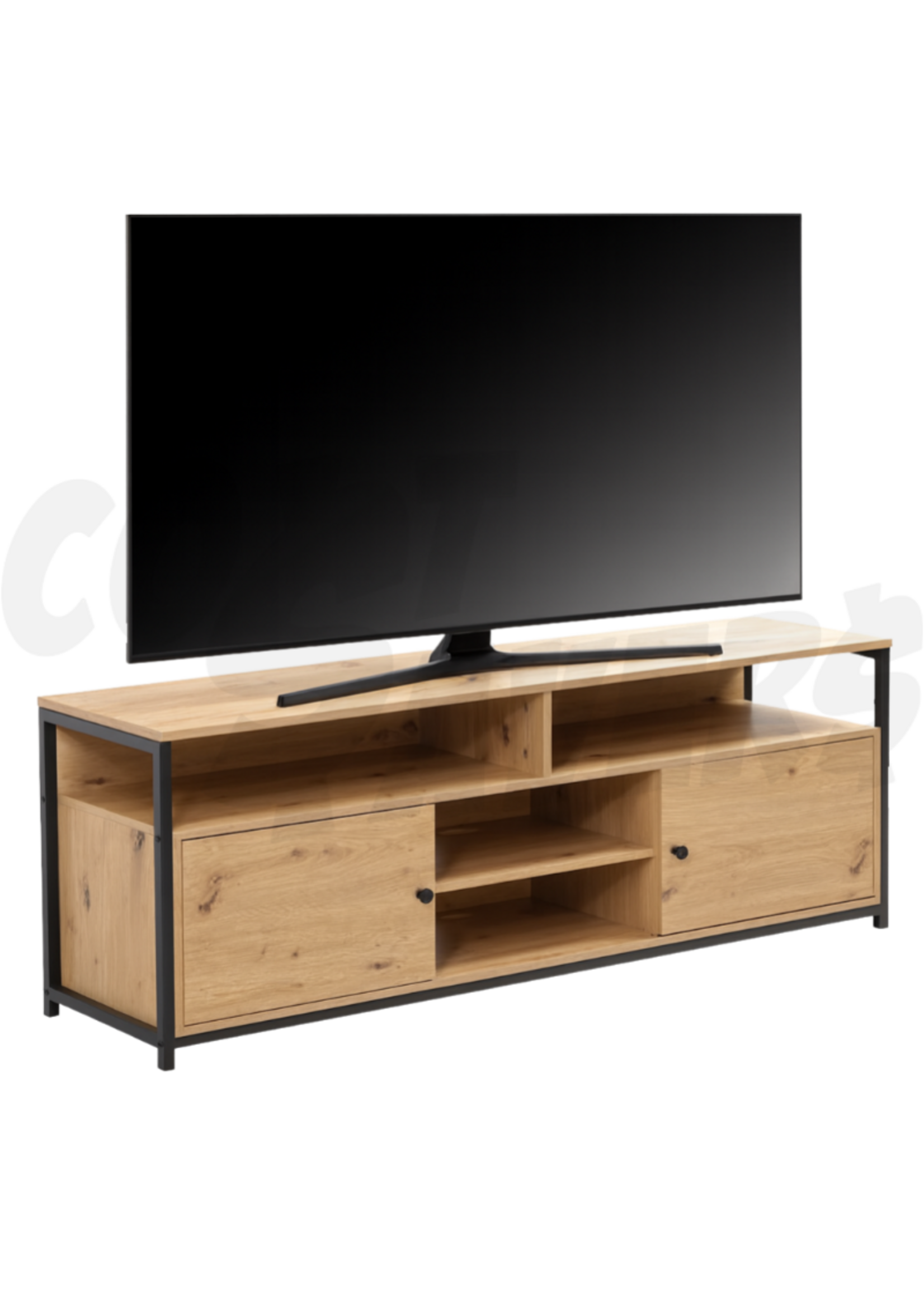 2 Door Tv Unit Light Oak