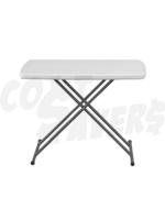 Rhino Top Heavy Duty Adjustable 30" x 20" Straight Table (Off White)