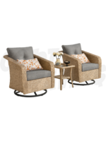 Porter Swivel 3pc Patio Wicker Set