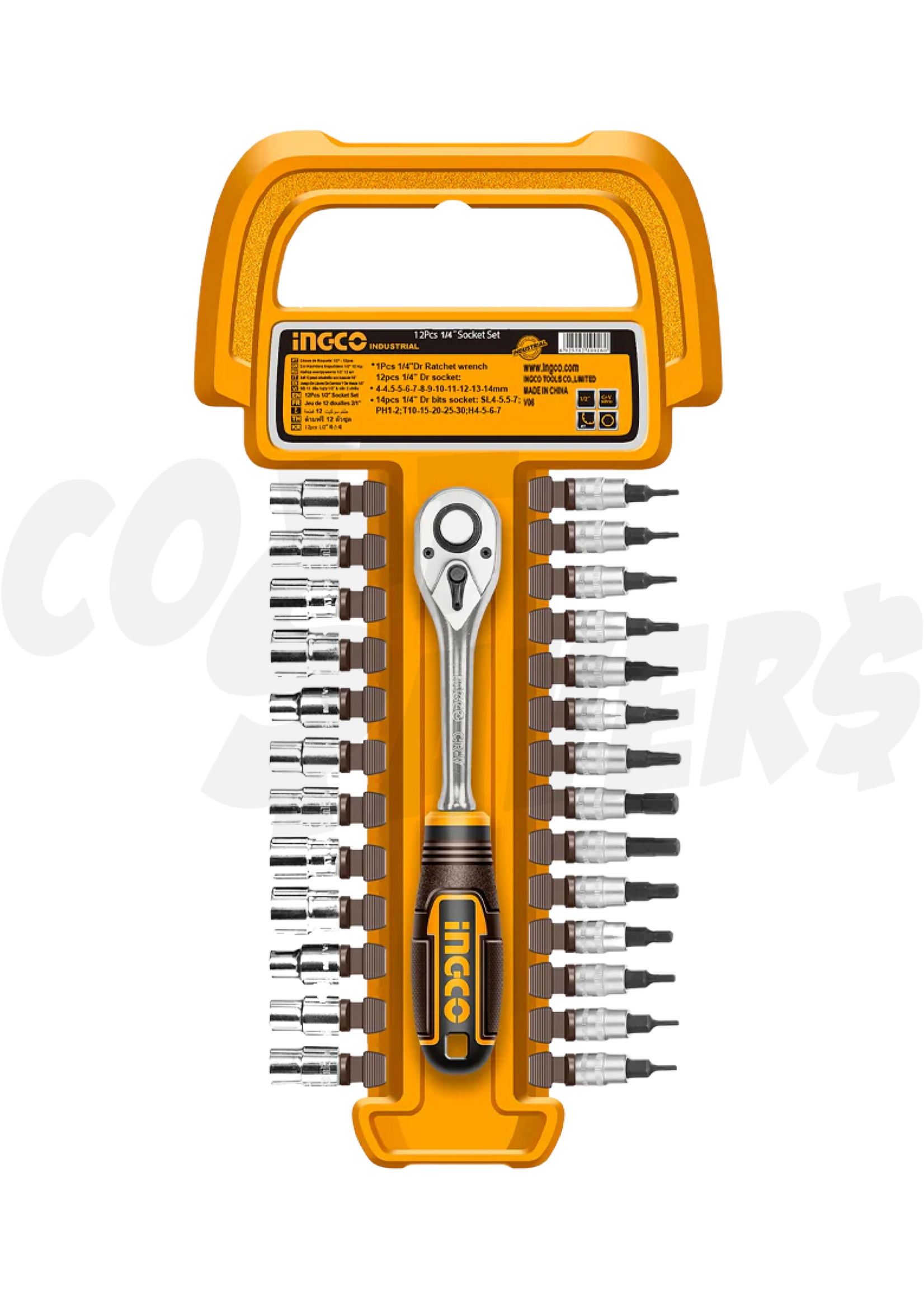 Ingco Ingco Industrial 27pcs 1/4'' Socket Set
