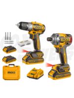 Ingco Ingco Lithium-Ion Brushless Impact Drill & Driver Set 20V
