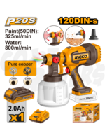 Ingco Ingco 20V Cordless Spray Gun 800ml/min Kit