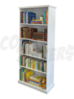 MK Narrow 5 Shelf Bookshelf (White)