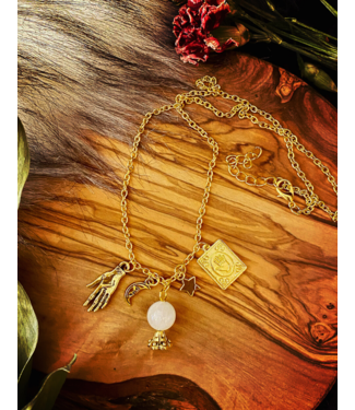 Witch of Walkerville Moonstone Divination Necklace Gold