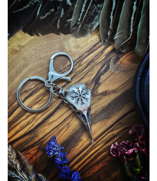 Witch of Walkerville Raven Protection Silver Key Chain