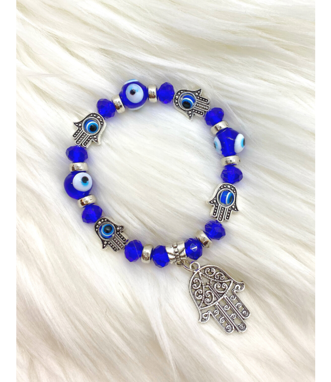 Sapphire Evil Eye & Hamsa Hand Bracelet