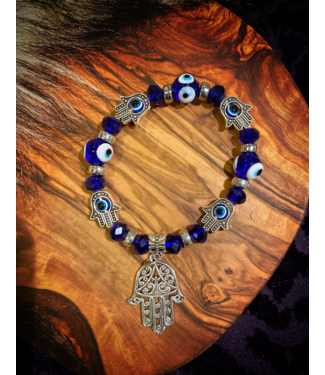 Sapphire Evil Eye & Hamsa Hand Bracelet