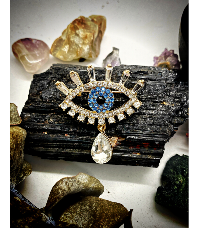 Evil Eye Crystal pin