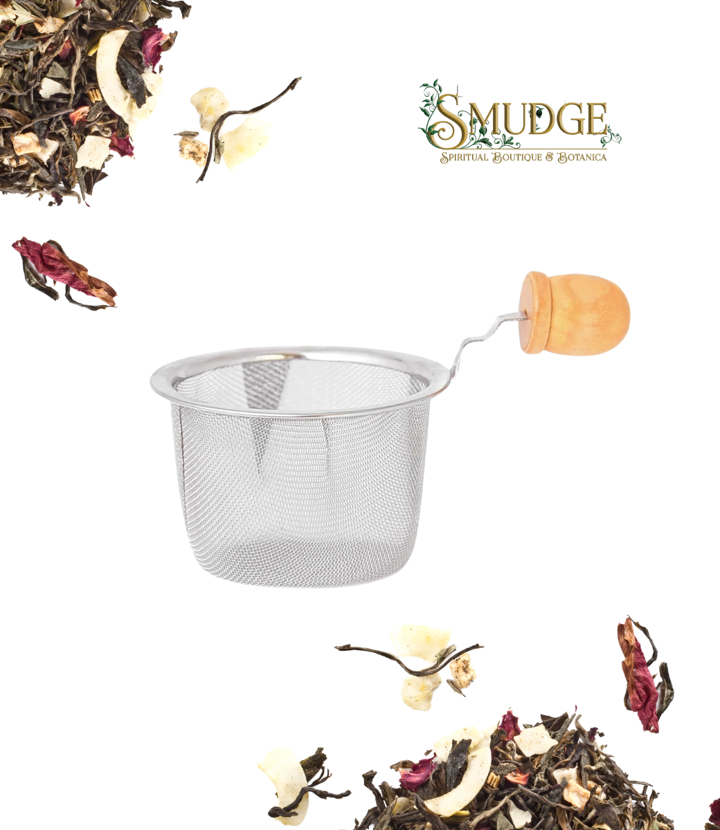 Teapot Strainer Wooden Handle Smudge Metaphysical