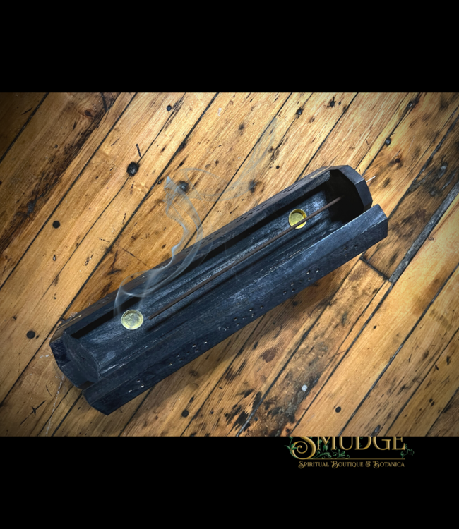 Om Black Coffin Box w/ storage