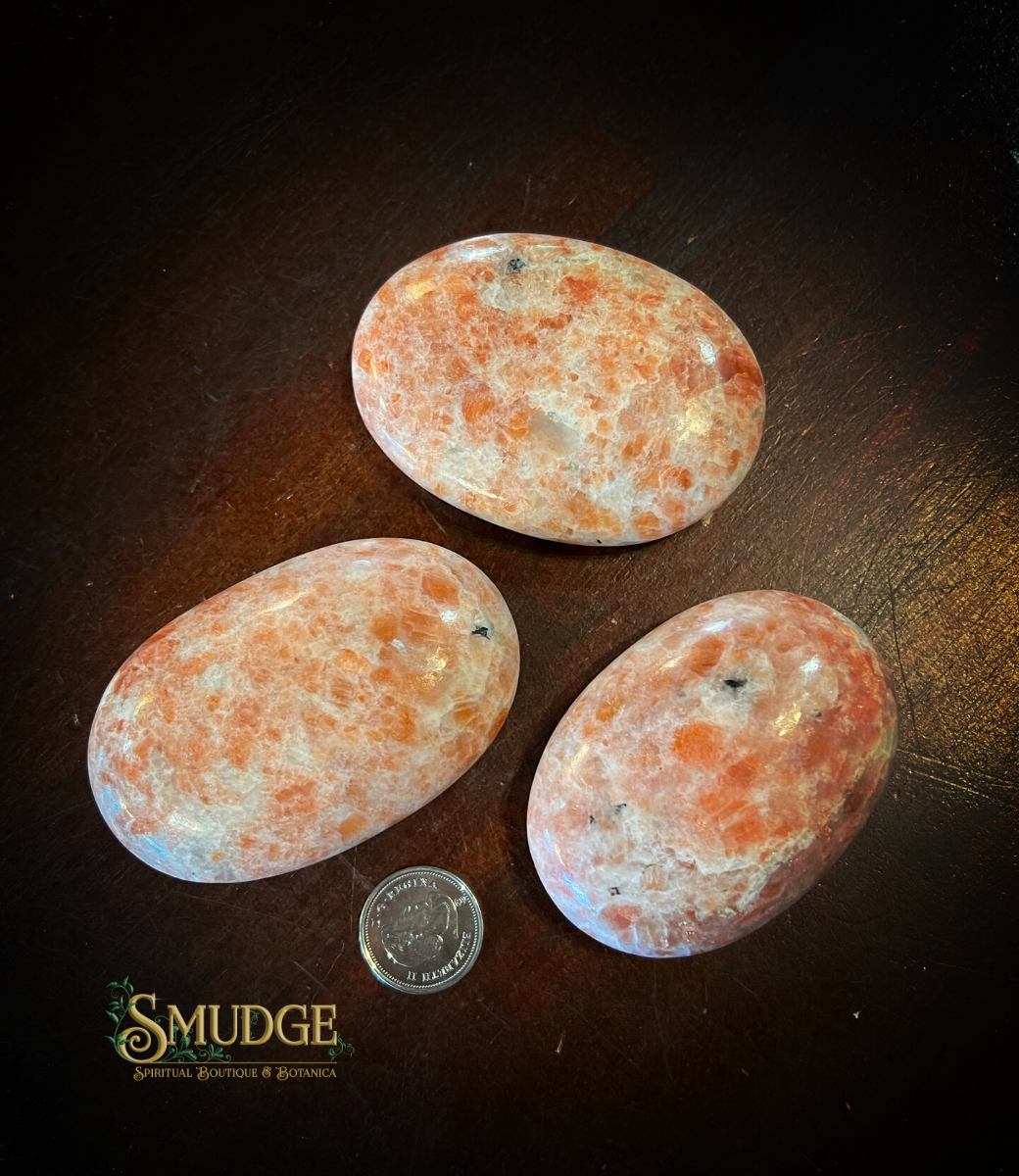 Natural Sunstone Palm Stones Natural Sunstone Palm Stones