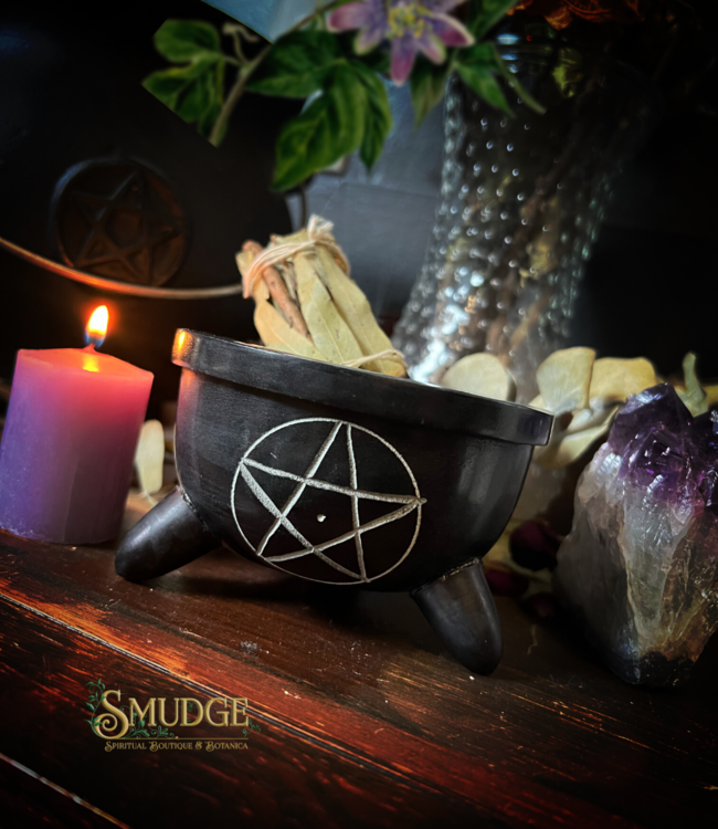 Ritual Pentacle Soapstone Charcoal Burner