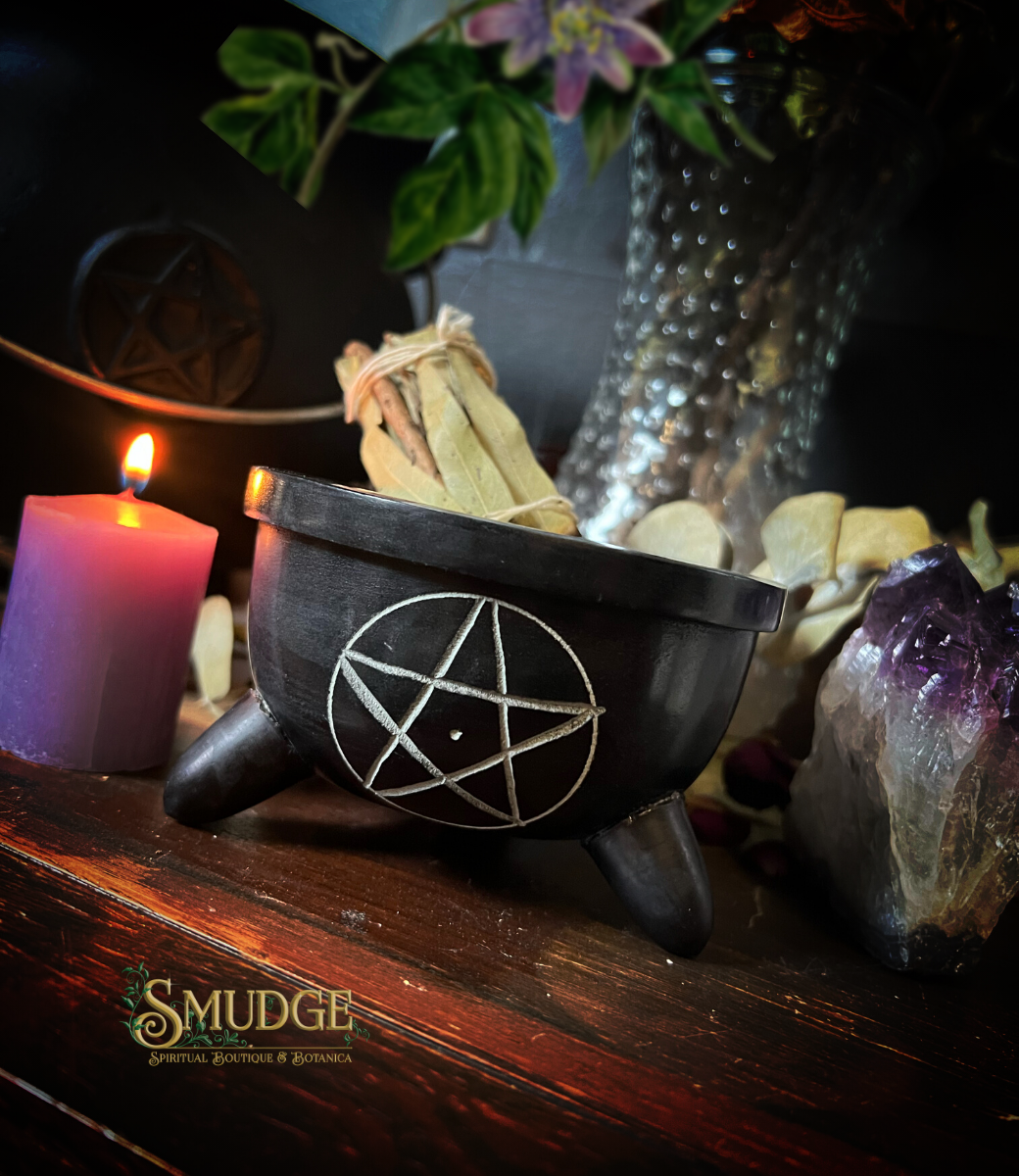 Pentacle Soapstone Charcoal Burner Smudge Metaphysical