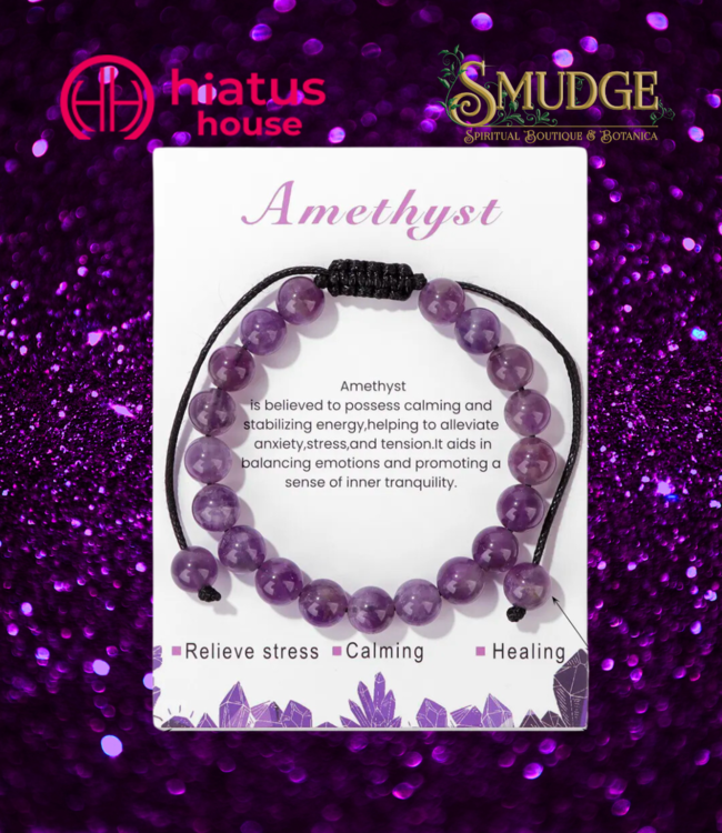 Amazon.com: Risyfjew Amethyst Bracelets for Women Natural Stone Healing  Beaded Bracelet Stress Anxiety Relief Moonstone Stretch Jewelry Gift for  Women: Clothing, Shoes & Jewelry