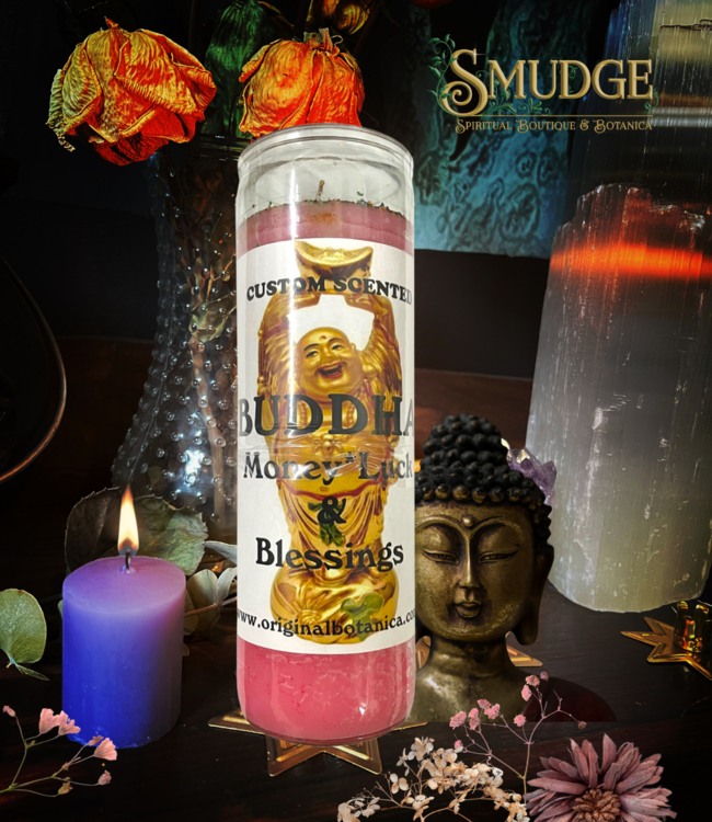 Buddha Blessings Money, & Luck dressed candle
