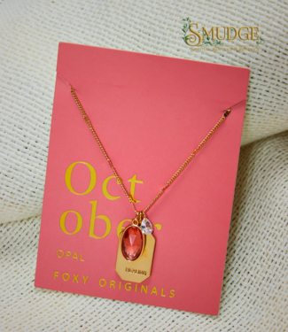 Foxy October Birthstone Necklace - Opal