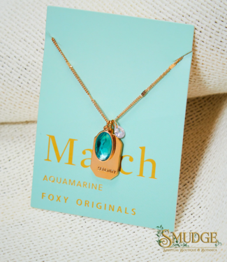 Foxy March Birthstone Necklace - Aquamarine