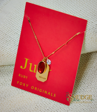 Foxy July Birthstone Necklace - Ruby